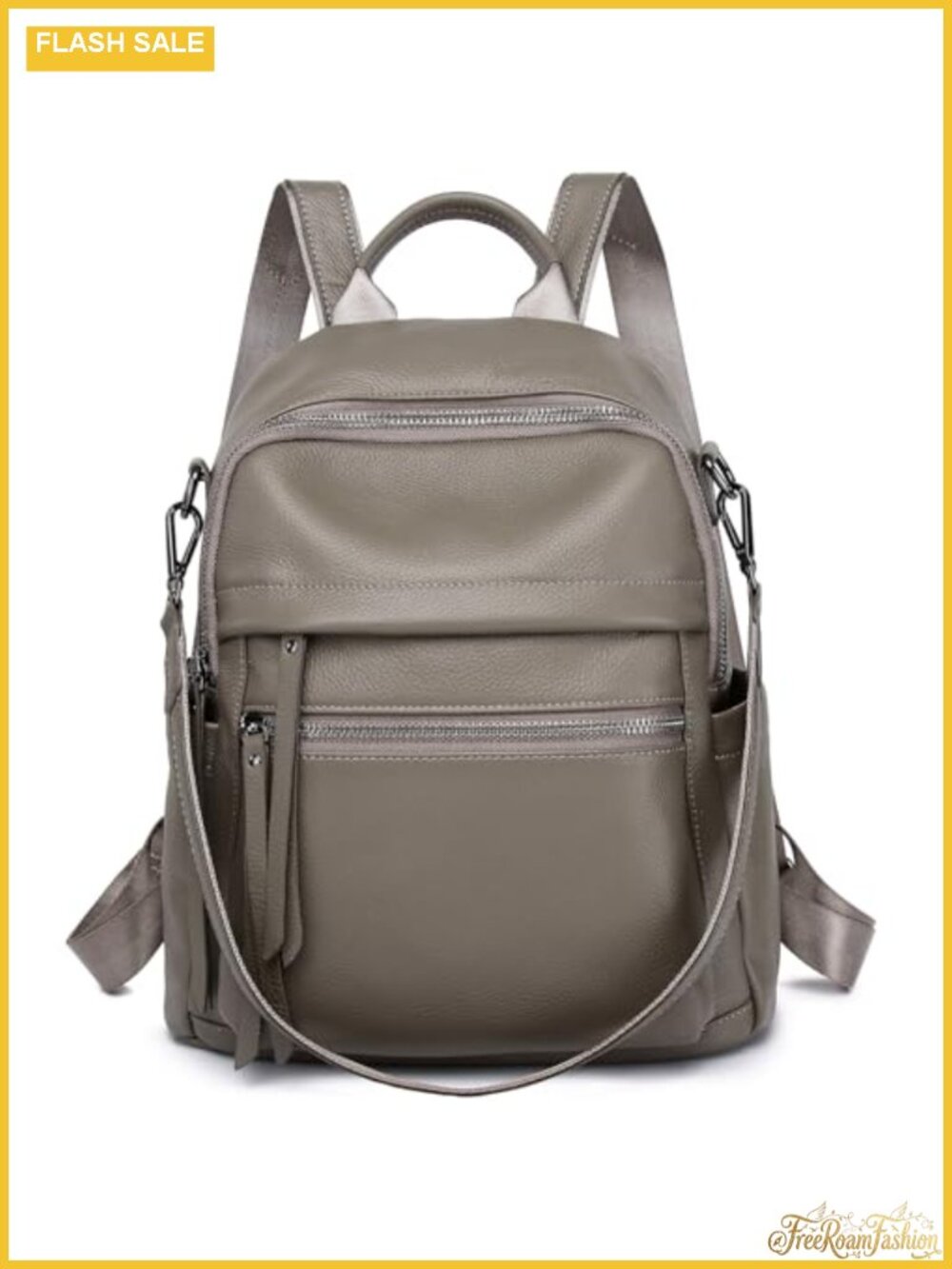 Genuine Leather Backpack Purse Women Full-Grain Cowhide Travel Daypack